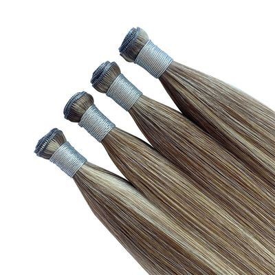 Straight Russian Thin Invisible Genius Weft Hair Extensions Double Drawn Human Hair