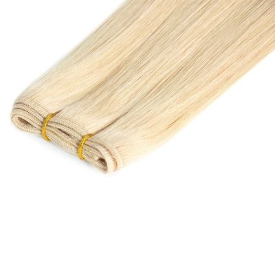 WEFT-231008 Blonde Color Hair Weft Extensions Straight Blonde Remi Double Weft Machine