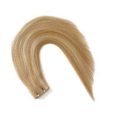 Russian Double Drawn Human Hair PU Skin Weft Extensions Straight Style Customization