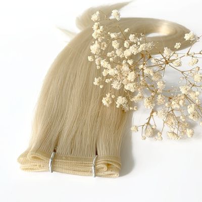 Double Drawn Human Hair Invisible Flat Wefts Straight Style 30 Days Return Guarantee