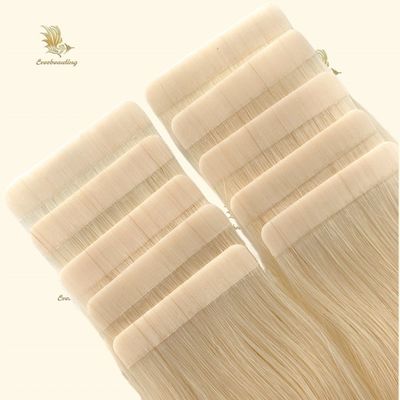 Blonde Color Raw Hair Tape in Hair Extensions Shedding No Customization Customized Request