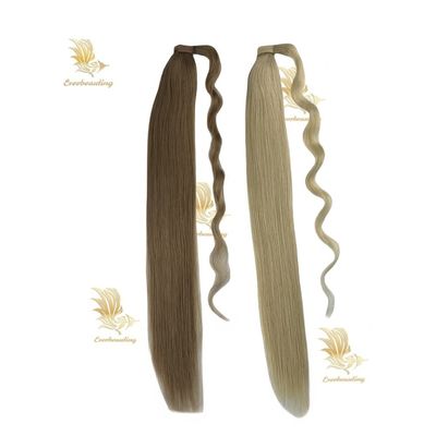 Customization Stock Salon Brazilian Double Drawn Remy Human Hair Ponytail Extensions