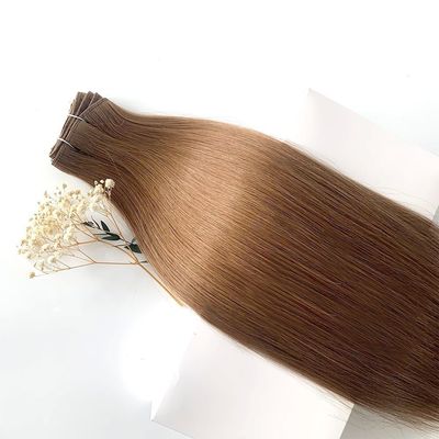 Customized Request Double Drawn Remy Machine Weft Hair Extensions 100% Machine Sewing