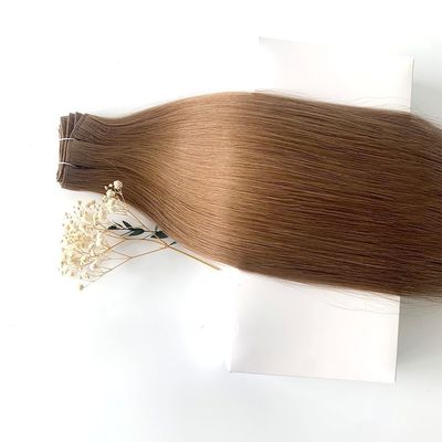 24 inch Natural Straight Hair Weft Extensions Blonde Remi Double Wefted Human Hair