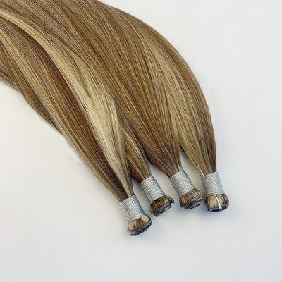 Straight Russian Thin Invisible Genius Weft Hair Extensions Double Drawn Human Hair