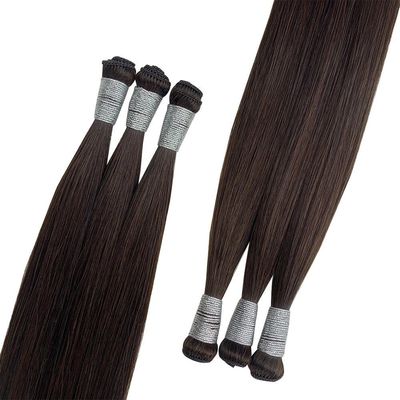 100% Russian Human Virgin Remy Hair Extensions Thick End Hand Tied Weft No Shedding
