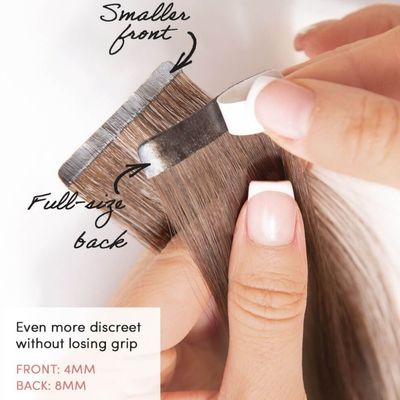 ST-230826 Custom Brown Seamless Tape on Hair Brazilian Hair Tape Ins for Tangle-Free