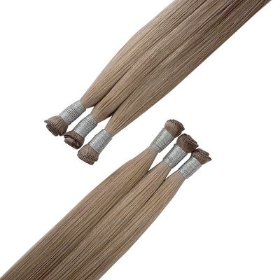 24 inch Brazilian Remy Cuticle Aligned Straight Hair Handtied Weft Extensions Thin Soft
