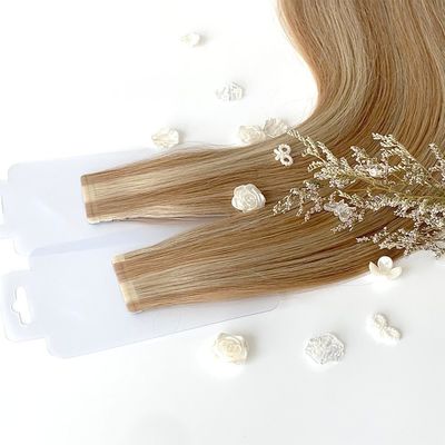 Stick Pre-Bonded Tape Hair Extensions made with Russian Cuticle Hair and Slim Tape