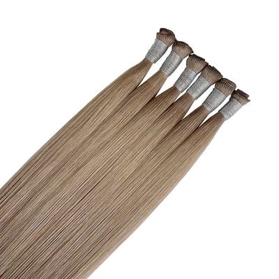 European 100% Natural Hair Weft Extensions Handtied Invisible Double Aligned Genius