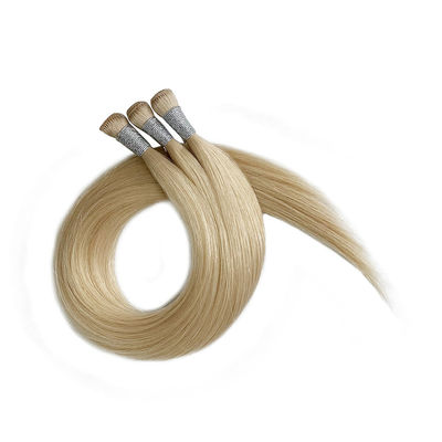 Hand Tied Weft 12A Double Drawn Human Hair Handtied Weft Extension Thick End Russian