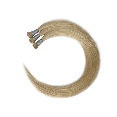 Hand Tied Weft 12A Double Drawn Human Hair Handtied Weft Extension Thick End Russian