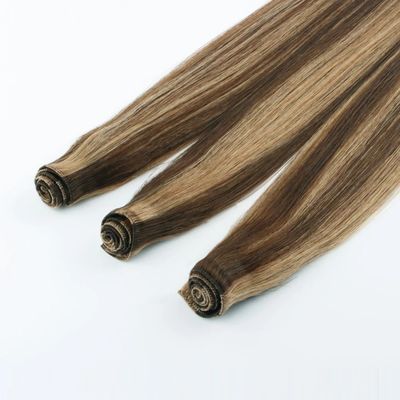 100% Virgin Russian Handtied Skin Weft Double Drawn Hair 0.300kg Package Gross Weight
