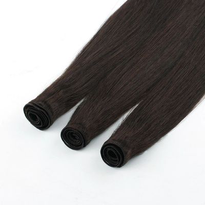 Double Drawn Hand Tied Wefts Grade12A Russian Human Hair Handtied Weft Hair Extensions