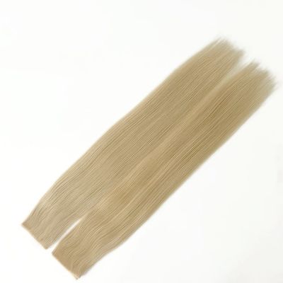 Double Drawn Blonde Color Skin PU Flat Weft Human Hair Extension for Straight Style