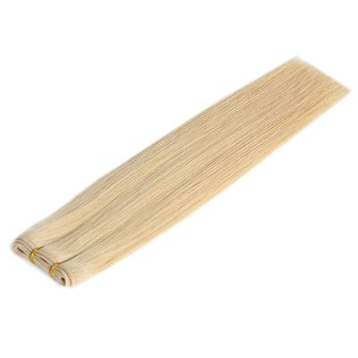 WEFT-231008 Blonde Color Hair Weft Extensions Straight Blonde Remi Double Weft Machine