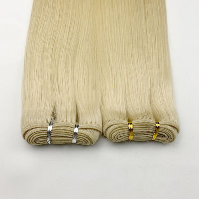 WEFT-231008 Blonde Color Hair Weft Extensions Straight Blonde Remi Double Weft Machine