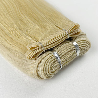 WEFT-231008 Blonde Color Hair Weft Extensions Straight Blonde Remi Double Weft Machine