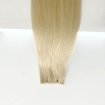 12A Straight Flat Weft Remy Hair Extensions Seamless Cuticle Aligned PU Skin Weft Ideal