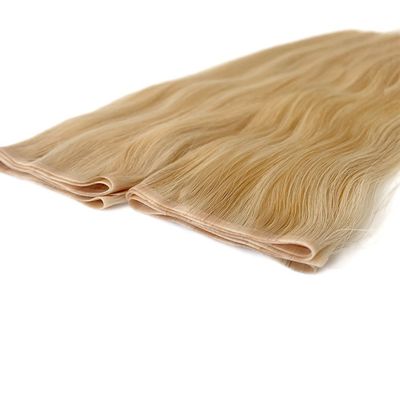 Russian Double Drawn Human Hair PU Skin Weft Extensions Straight Style Customization