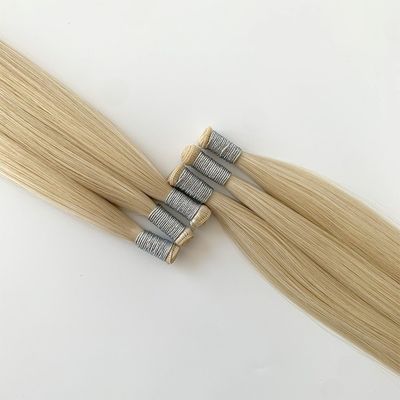 Double Drawn Blonde Genius Weft Human Hair Extensions No Tangle 30-Day Return Refunds