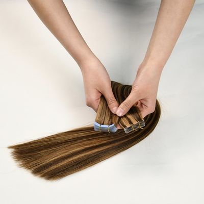 Full Cuticle 100 Virgin Remy Human Hair Tape Ins Extensions for Pre-Bonded Style Tape