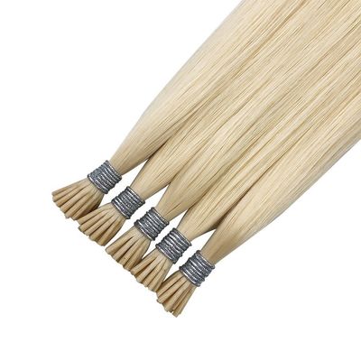 US 100% Russian I Tip Human Hair Extensions Double Drawn with Italian Beads Tip Glue