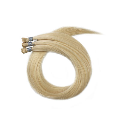 US 100% Russian I Tip Human Hair Extensions Double Drawn with Italian Beads Tip Glue