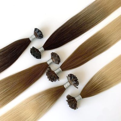 18inch Double Drawn Balayage Keratin Pre Bonded U Tip Flat Tip Bone Straight Human Hair