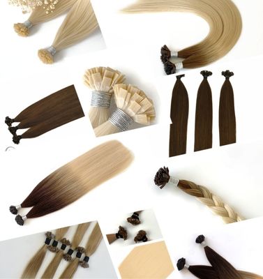 Shipping DHL 20-28 Inches Flat Tip Hair Extensions Double Drawnkeratin Straight Style