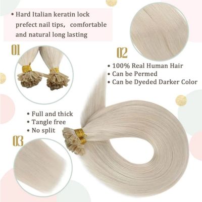 UT-23502 Muti-Color U/Nail Tip Human Hair Extensions No Tangle No Shedding 1g/Strand