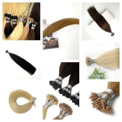 Thick Ends Double Drawn Cuticle Virgin Hair Pre Bonded Keratin Y Tip Human Hair Extensions