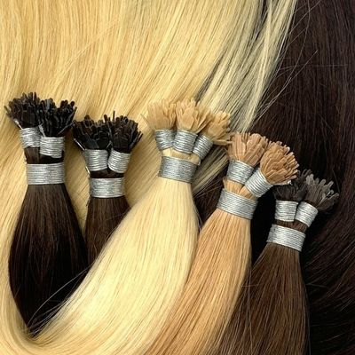 Thick Ends Double Drawn Cuticle Virgin Hair Pre Bonded Keratin Y Tip Human Hair Extensions