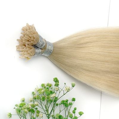 Cuticle Aligned Human Keratin Y/Fan Tip Hair Extensions with Dyeable YTIP-231012