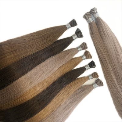 18inch Micro Rings Remy Cuticle Aligned Human Hair Pre-Bonded U I Flat Nano Tip Extensions