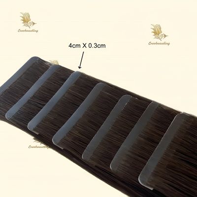 Dark Brown Color Double Drawn Slim Tape Extensions with Cuticle Aligned European Hair