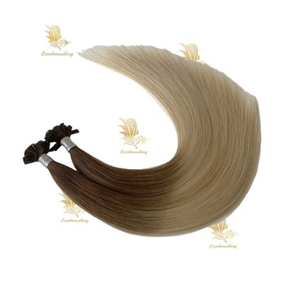 US Double Drawn Ratio Flat Tip Remy Virgin Hair Extensions Straight Keratin Human Hair