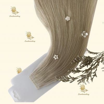 Slim Tape Ins Human Hair Cuticle Aligned Bulk Hair Blonde Color with Pre-Bonded Stick