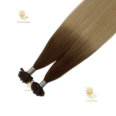 Flat-Tip Keratin Hair Extensions Double Drawn Pre-Bonded Blonde Color Cuticle Aligned