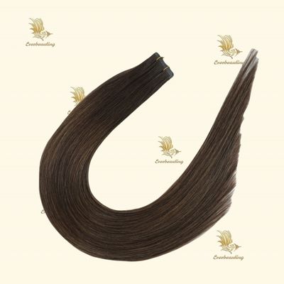 22 Inch Brown Tape in Hair Extensions Stick Pre-Bonded Type for Invisible Tape Design