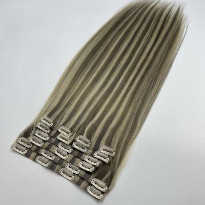 Qingdao Customized Request 100% Remy Chinese Human Hair Seamless PU Clip in Hair