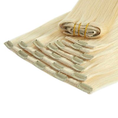 100% Human Hair Clip Ins Blonde Color 30 Day Return refunds Clip-in Hair Extension