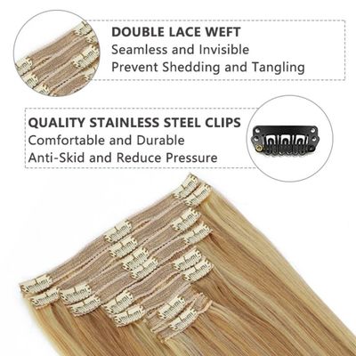 Remy Hair Long Straight Clip in Hair Extension with 0.200kg Package Gross Weight