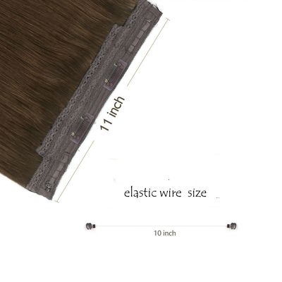 Straight Fish Wire One Piece Haloin Hair Extensions with Dyeable Volume and Length