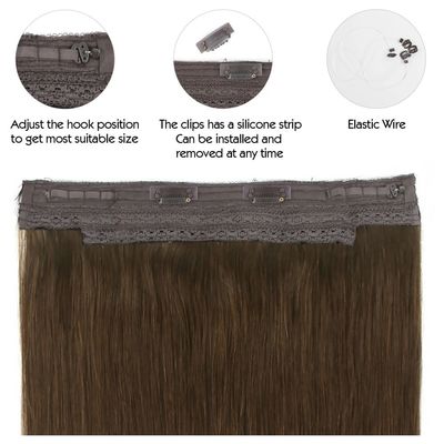 Straight Fish Wire One Piece Haloin Hair Extensions with Dyeable Volume and Length