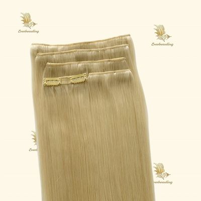 Double Drawn Natural Remy Human Hair Clip on Hair Extensions Pre-Bonded Type Clips
