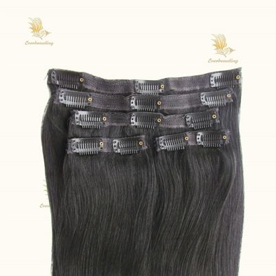 140g Cuticle Remy Hair Clip Ins Lace Clip on Hair Extensions Dyeable Pre-Bonded Clips