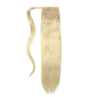 Customized Double Drawn Straight Blonde Virgin Cuticle Aligned Human Hair Ponytail