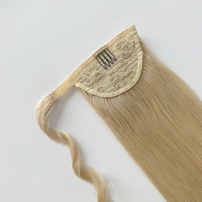 Customized Double Drawn Straight Blonde Virgin Cuticle Aligned Human Hair Ponytail