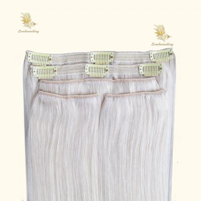 Customization Clip Ins 100% Virgin Human Hair for White Women Pre-Bonded Type Clips
